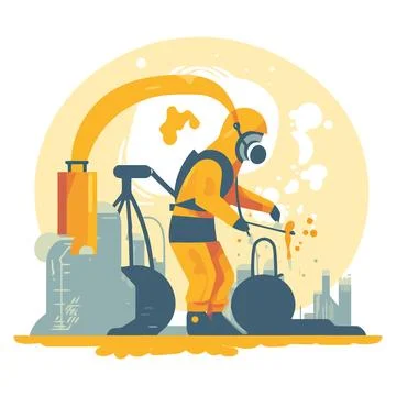 Modern construction worker using technology 스톡 일러스트