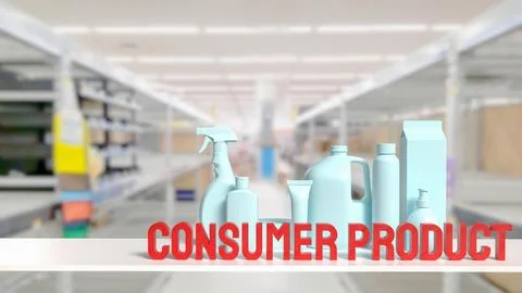 Modern Consumer Products Displayed in Bright Retail Store 3d render. Stock Illustration