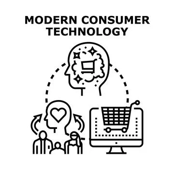 Modern consumer technology concept vector illustration Stock Illustration