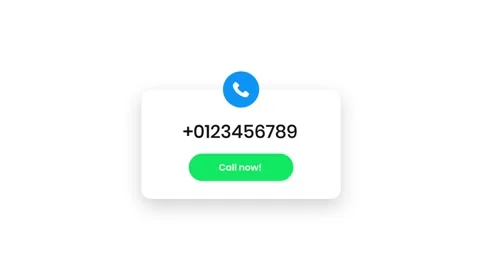 Modern Contact Interface with Call Button and Phone Number Displayed Vídeos de archivo 341922381