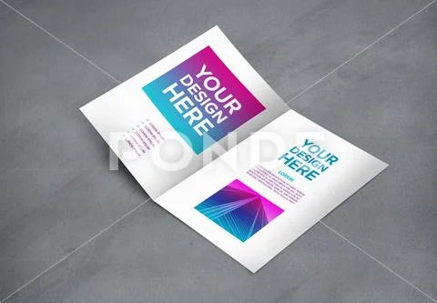 Modern contemporary bifold brochure template PSD Template