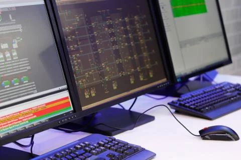 Modern control room Stock Photos