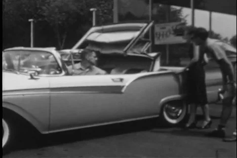 Modern conveniences of 1957  - Push button Era Stock Footage 91790401