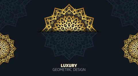 Modern cool gradient luxury color mandala art background template Illustrazione stock
