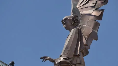 Modern Copper Angel Statue Stock Footage 62842309
