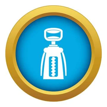Modern corkscrew icon blue vector isolated Stock Illustration