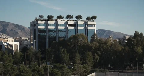 Modern Corporate Architecture With Rooftop Garden Athens Greece - Oct 13 2019 動画素材 337305039