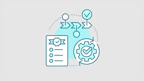 Modern corporate operational workflows animated onboarding mobile app screens Stock Footage 340419542