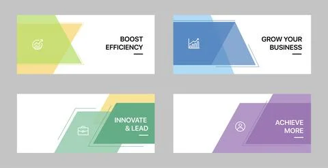 Modern corporate web banner template set Stock Illustration
