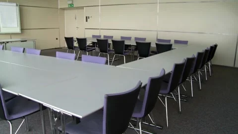 Modern Corporate Work space. Open Office And Board Room empty office meeting 스톡 동영상 334027525