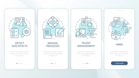 Modern corporate workforce management animated mobile app screens Stock Footage 337777580