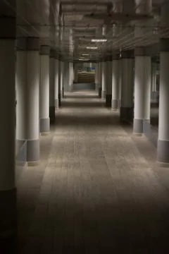 Modern corridor with mirrors Foto stock