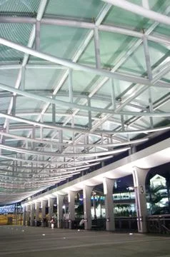 Modern corridor at night Stock Photos
