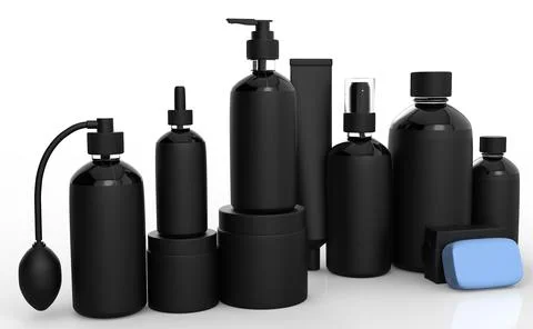 Modern Cosmetic Packaging 3D Render Illustrazione stock