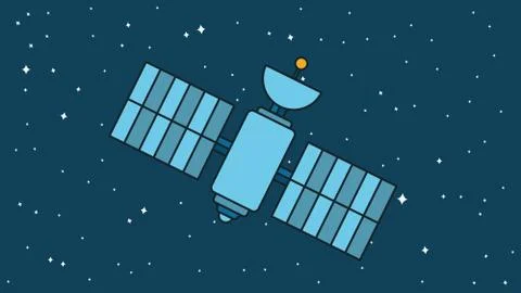 Modern Cosmos Satellite Stock Illustration