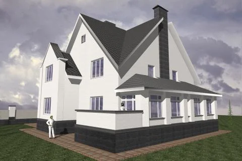 Modern cottage Stock-Illustration