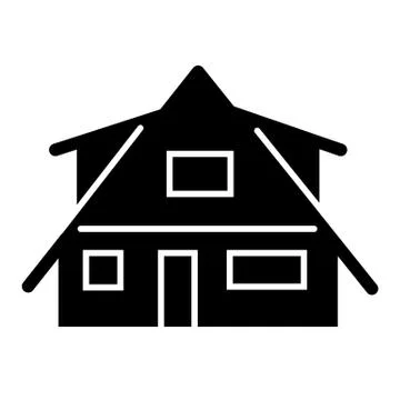 Modern cottage solid icon. Small house vector illustration isolated on white 스톡 일러스트