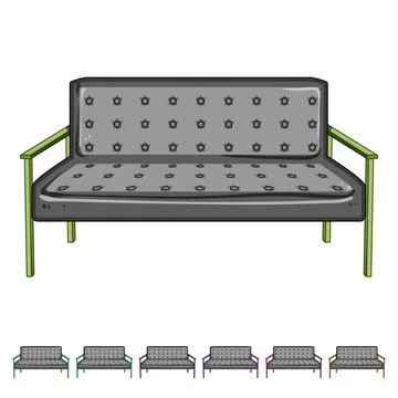 Modern couch leather cartoon vector graphic Ilustración de archivo