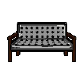 Modern couch leather pixel art vector illustration Illustrazione stock