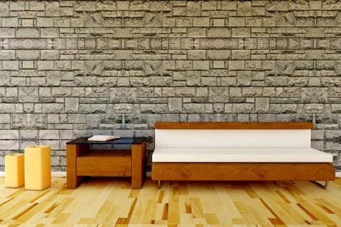 Modern couch with table Иллюстрация