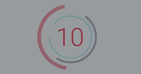 Modern Countdown (10 seconds). Rotating circles. Stock Footage 91576898