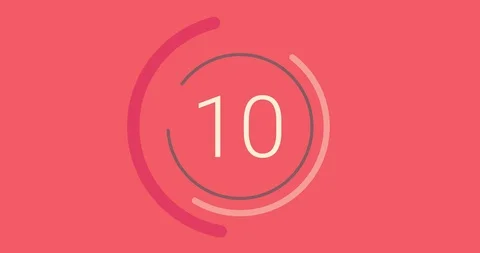 Modern Countdown (10 seconds). Rotating circles. Stock Footage 91577053