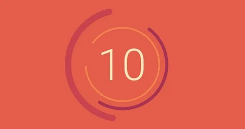 Modern Countdown (10 seconds). Rotating circles Vídeo Stock 91578382