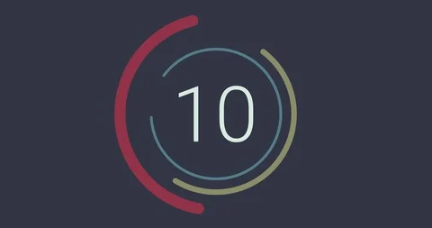 Modern countdown. 10 seconds. Spin 스톡 동영상 91544397