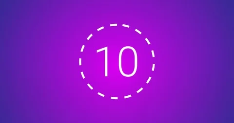 Modern Countdown 4K (10 seconds). Pink Blue Background. White numbers. Stock-Footage 90992428