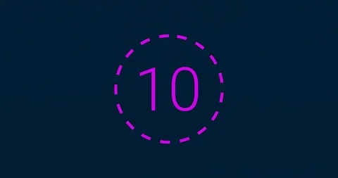 Modern Countdown 4K (10 seconds). Dark Blue Background. Pink Circle and Numbers. 스톡 동영상 90992469