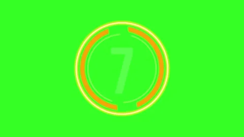 Modern countdown timer 10 to 1 on a green screen background, glow ring Stock Footage 340352823