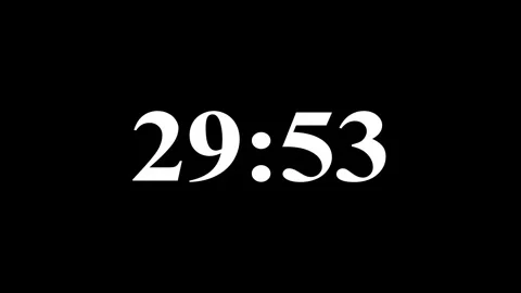 Modern countdown timer from 30 minute to 29 minute on white background suit.. Stockbeeldmateriaal 334906429