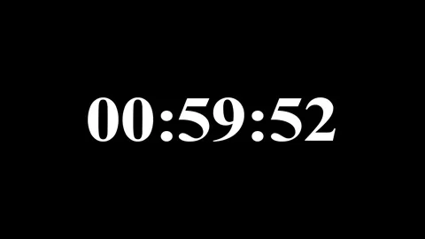 Modern countdown timer from 59 minute to 58 minute on white background suit.. Stock Footage 334906433