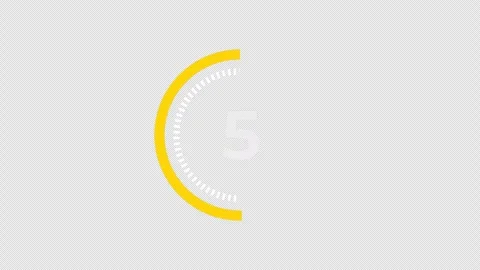 Modern countdown timer loop on alpha channel transparent background Stock Footage 343674496