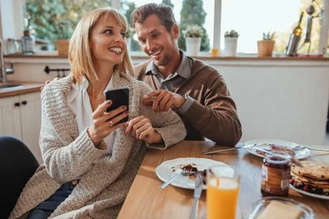 Modern couple using technology Stock Photos
