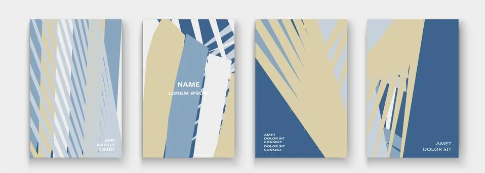 Modern cover collection design vector. Abstract retro style pastel blue white Stock Illustration
