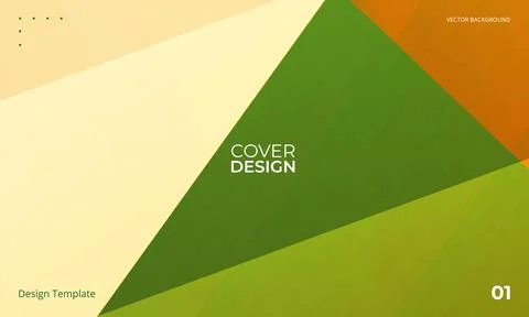 Modern cover design. Abstract vector background with layered green, beige and Stock Illustration