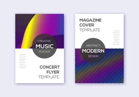 Modern cover design template set. Rainbow abstract Stock Illustration