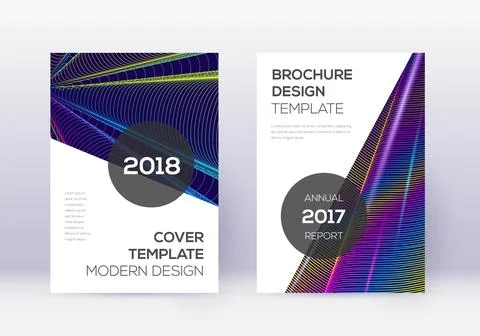 Modern cover design template set. Rainbow abstract Stock Illustration