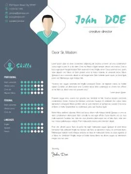 Modern cover letter with design elements Stock Illustration