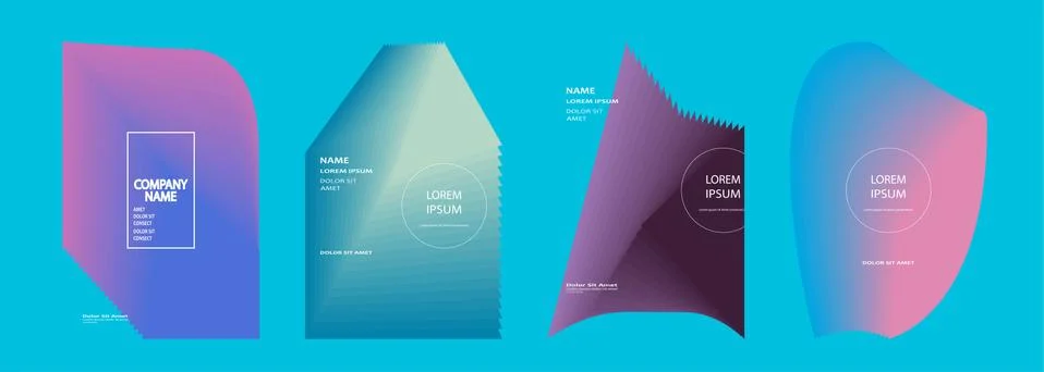 Modern covers design set vector. Abstract bright neon pattern retro style. Dy Stock Illustration