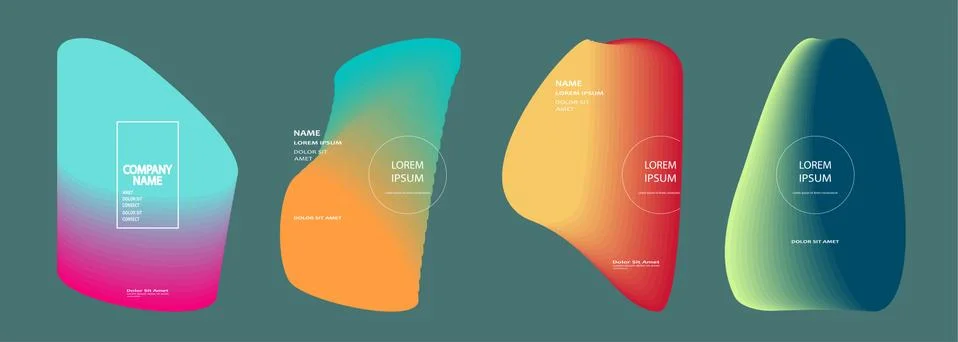 Modern covers design set vector Abstract bright neon blue pattern retro style Stock Illustration