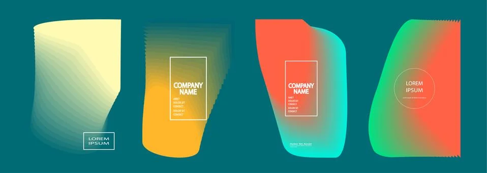 Modern covers design set vector Abstract bright neon blue pattern retro style イラスト素材