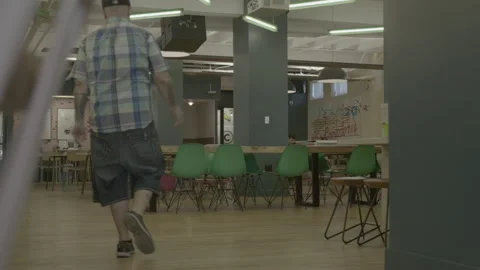 Modern Coworking Office Space Interior with Desks 库存影片 343878367