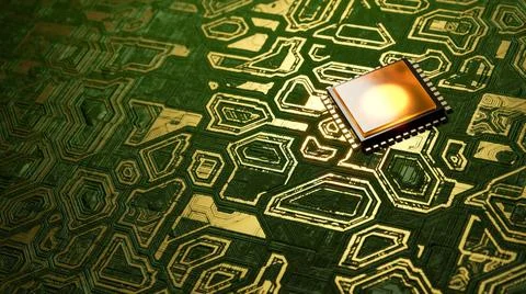 Modern cpu future glow dark background modern cpu future glow dark backgro... Stock Photos