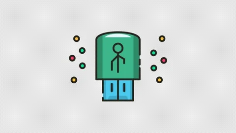 Modern CPU icon animation. CPU animation. Alpha channel. Stock Footage 314625050