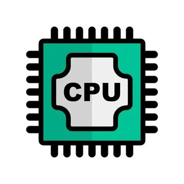 Modern CPU icon. cpu chip. Electronic component. Vector. Illustrazione stock