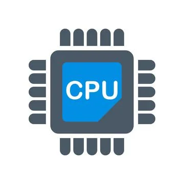 Modern CPU icon. Semiconductor chip. Circuit. Vector. Illustrazione stock