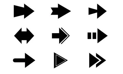 Modern Creative Arrow Pointers and Chevrons Set Stock Illustration