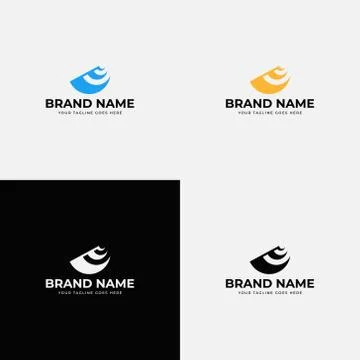 Modern creative Circle Letter E Letter Logo Design Vector . Line Letter Initi Stock Illustration